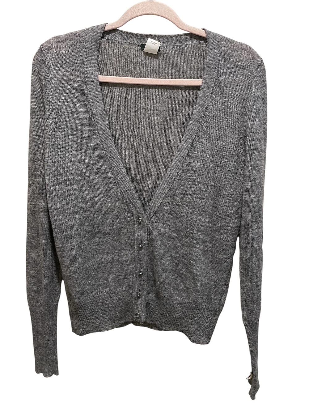 J.Crew Dulphine cardigan in a grey alpaca merino blend. Size L.